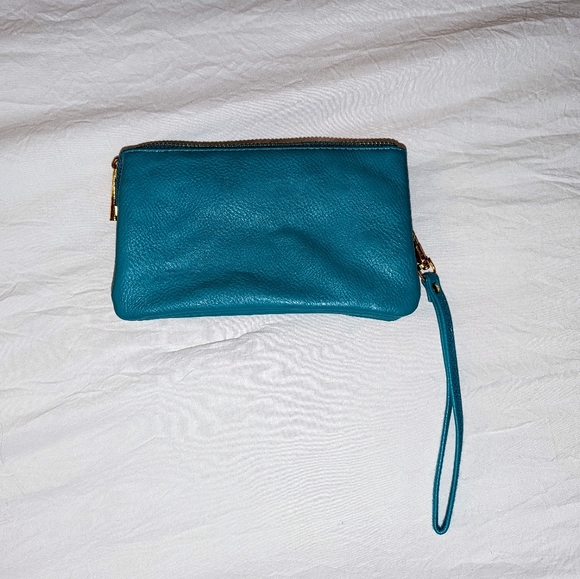 Blue hidden wallet wristlet - Picture 3 of 9